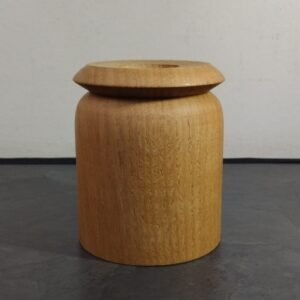 Oak wood candle holder